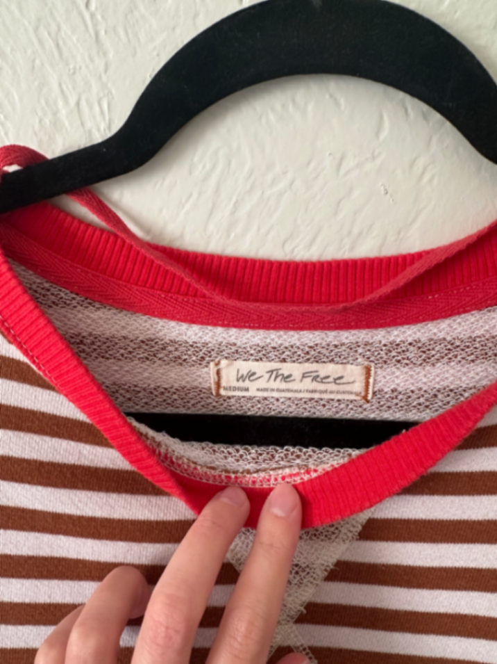 Free People Classic Striped Oversized Crewneck thumbnail 6