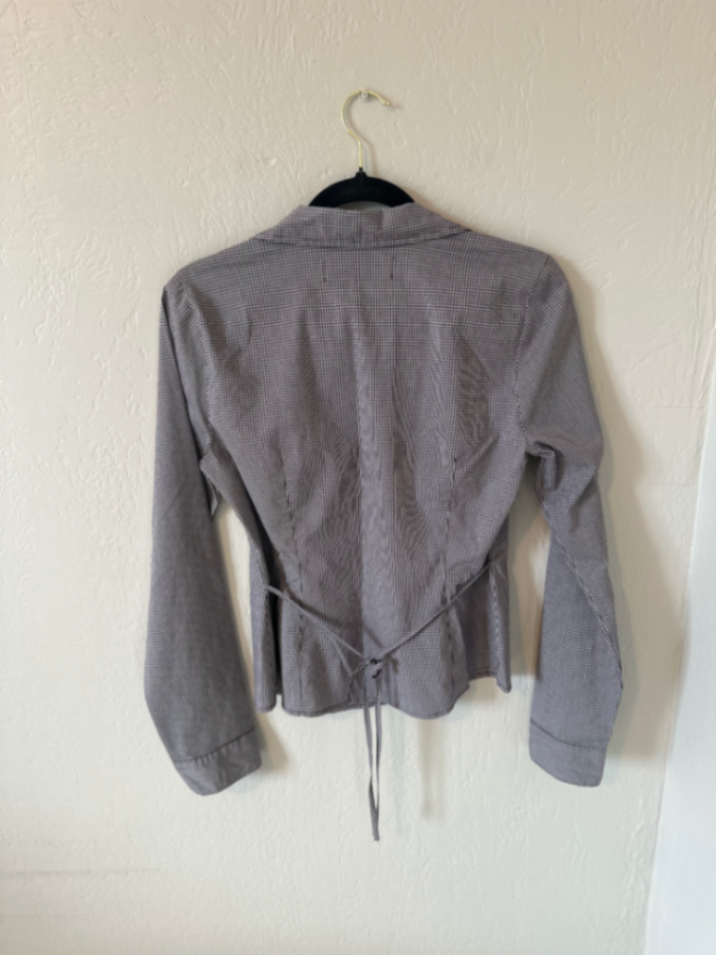 Hollister Brown Gingham Long Sleeve Blouse thumbnail 4