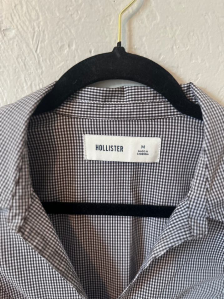 Hollister Brown Gingham Long Sleeve Blouse thumbnail 5