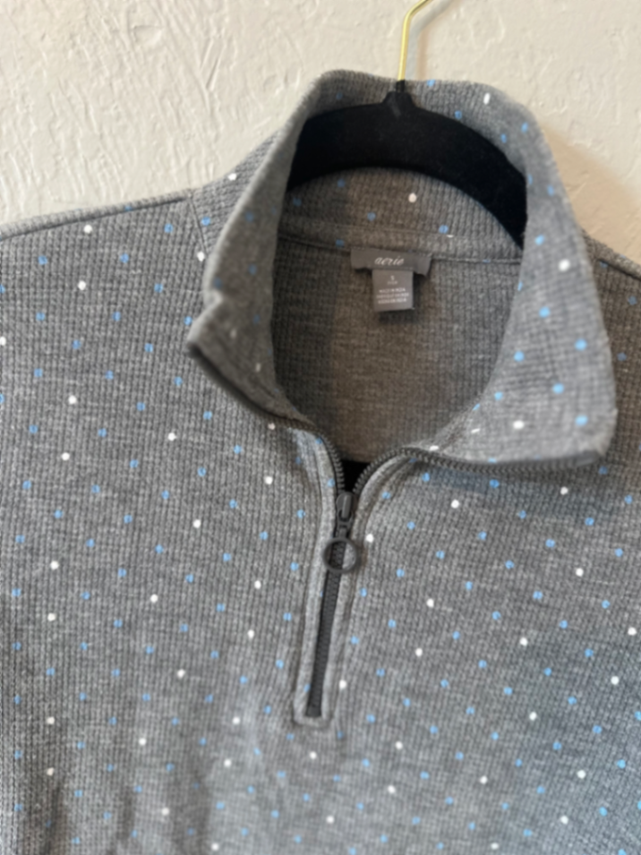 Aerie Polka Dot Quarter Zip thumbnail 3