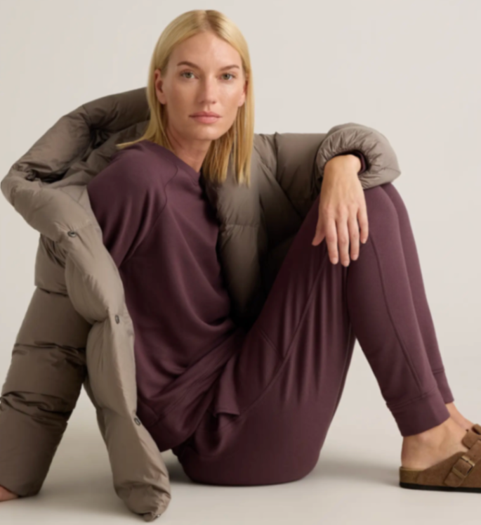 Quince SuperSoft Fleece Joggers and Crew Matching Set